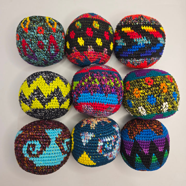 Extra Large Hacky Sack, Big Jumbo Footbag, Crocheted Soccer Sport Stress Ball, Juggling Toy