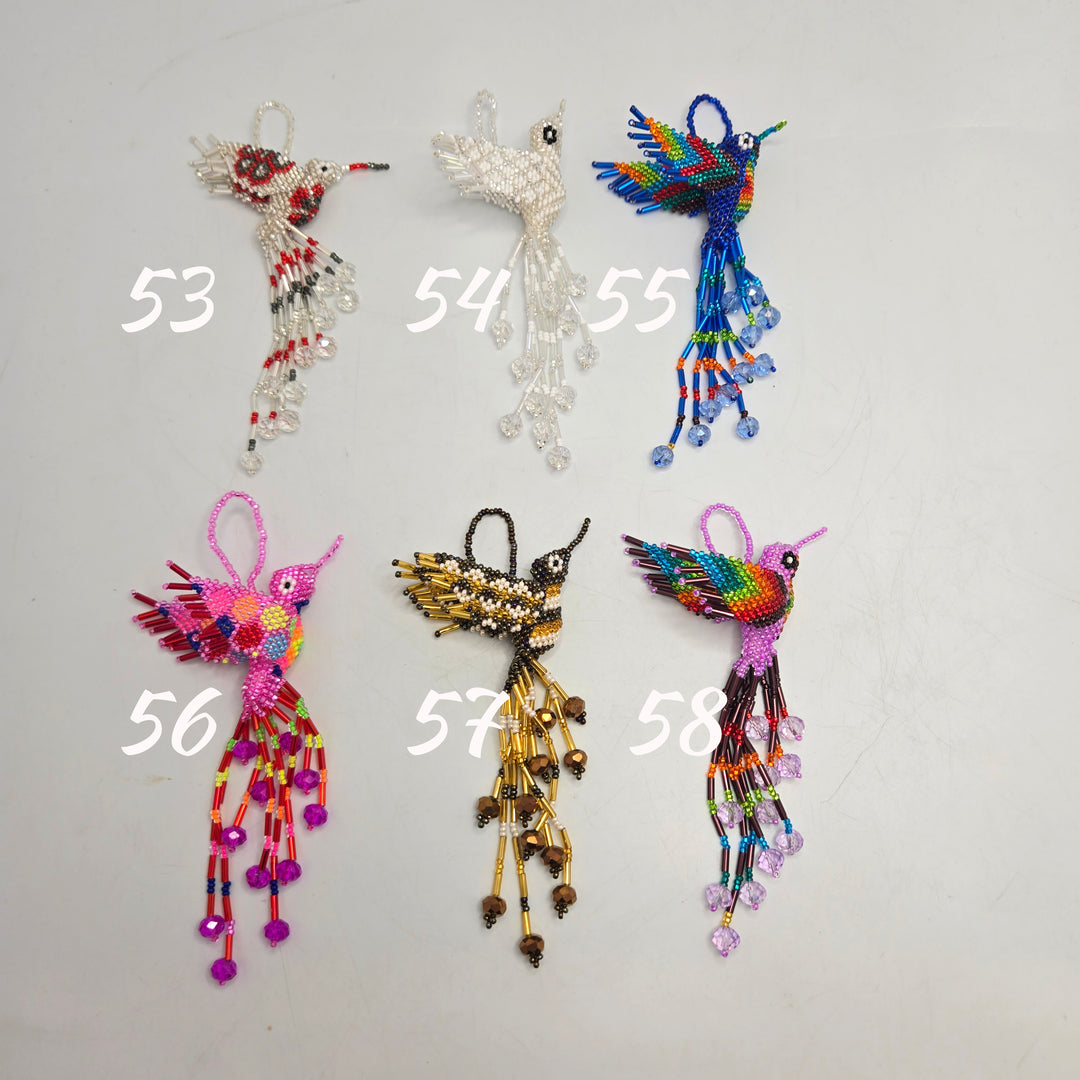 Beaded Guatemalan Handmade Hummingbird Bag Charm | Rear View Mirror Decoration | Fair Trade Ornament