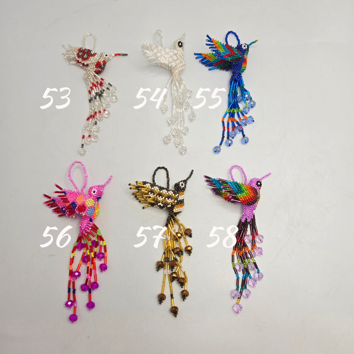 Beaded Guatemalan Handmade Hummingbird Bag Charm | Rear View Mirror Decoration | Fair Trade Ornament