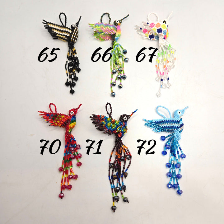 Beaded Guatemalan Handmade Hummingbird Bag Charm | Rear View Mirror Decoration | Fair Trade Ornament