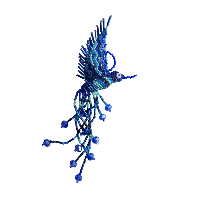 Beaded Guatemalan Handmade Hummingbird Bag Charm | Rear View Mirror Decoration | Fair Trade Ornament