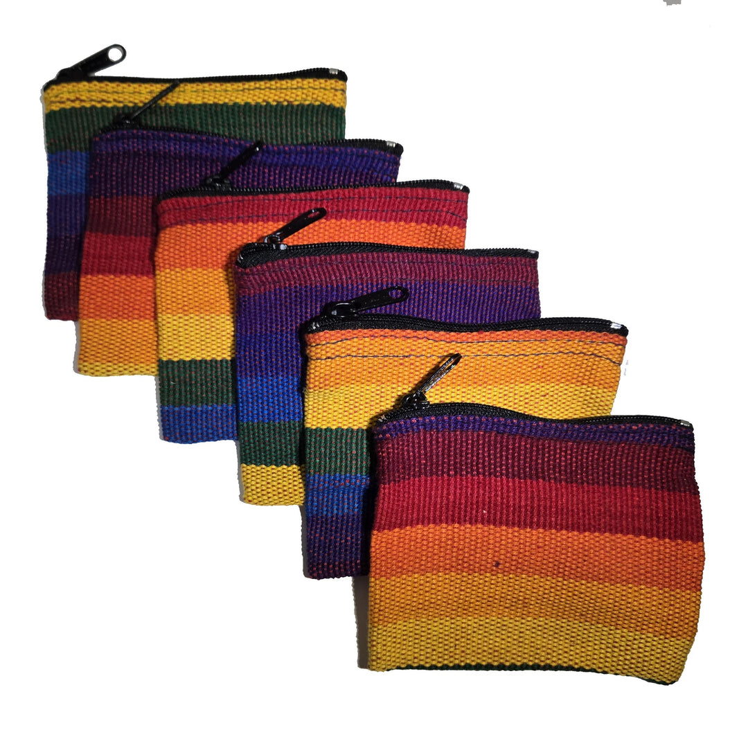 Rainbow Coin Purse: Celebrate Handmade Pride Fair Trade Artisan Boho Gay Festival Pouch