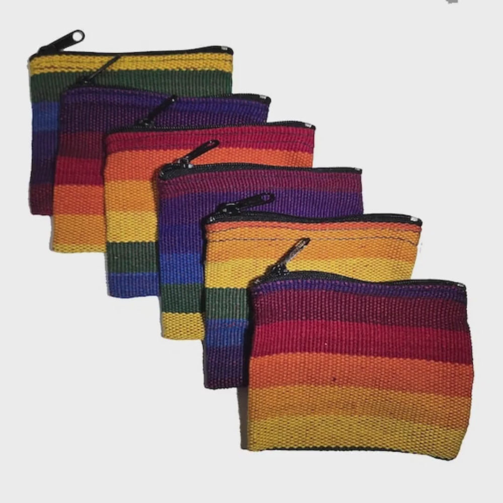 Rainbow Coin Purse: Celebrate Handmade Pride Fair Trade Artisan Boho Gay Festival Pouch